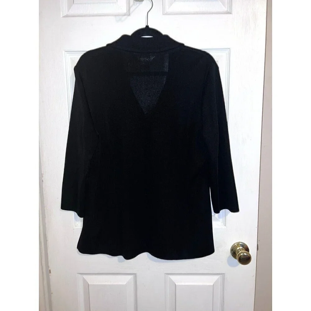 EXCLUSIVELY MISOOK Cardigan Sweater Black Acrylic 3 Button Sz L